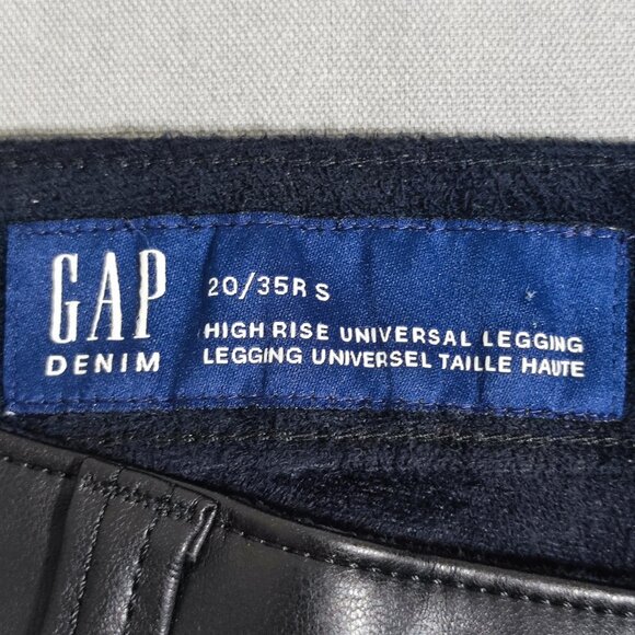 GAP Denim vegan leather high-rise universal legging women's size 20/35R black - Picture 4 of 13